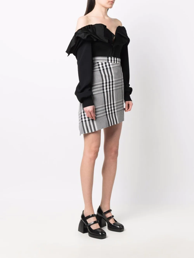 Shop Vivienne Westwood Checked Asymmetric Skirt In Blue