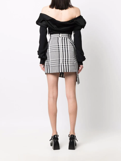 Shop Vivienne Westwood Checked Asymmetric Skirt In Blue