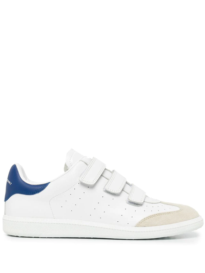 Shop Isabel Marant Touch-strap Leather Sneakers In White