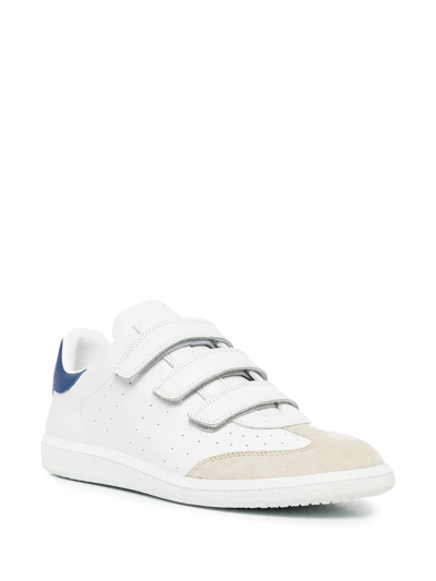 Shop Isabel Marant Touch-strap Leather Sneakers In White