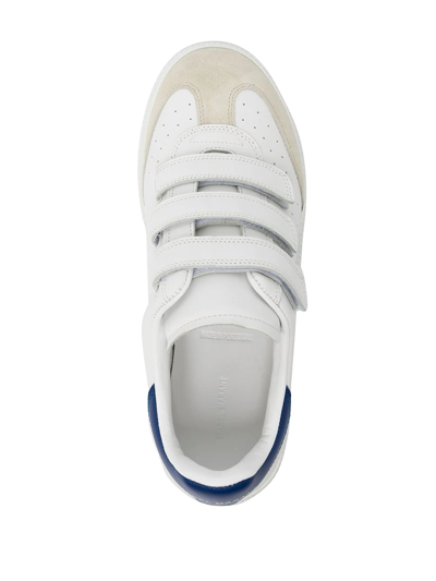 Shop Isabel Marant Touch-strap Leather Sneakers In White