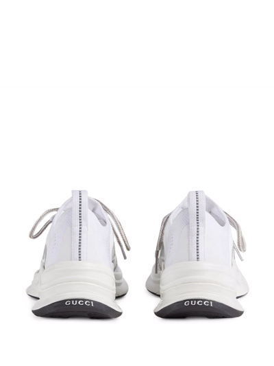 Shop Gucci Run Lace-up Sneakers In White