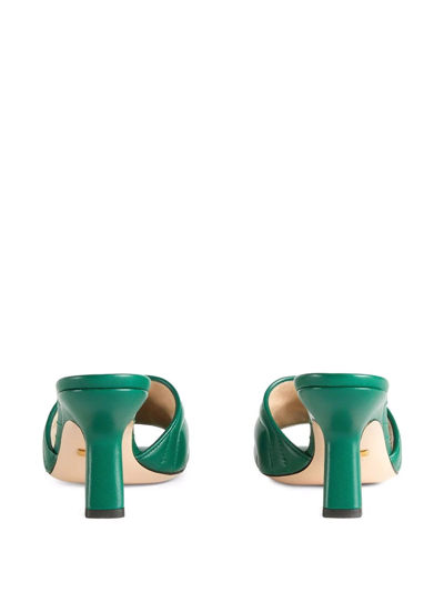 Shop Gucci Gg Marmont Mules In Green
