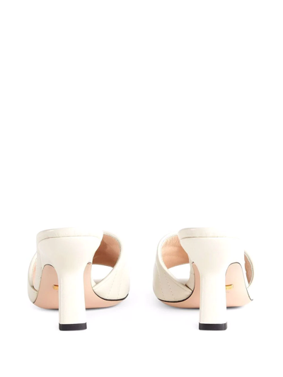 Shop Gucci Gg Marmont Sandals In White