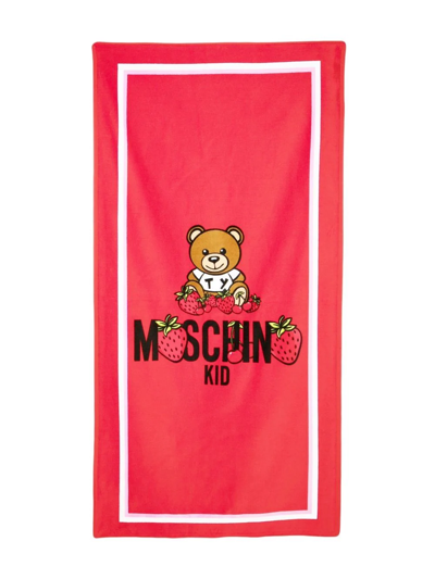 Shop Moschino Teddy Bear-print Bath Towel In Red