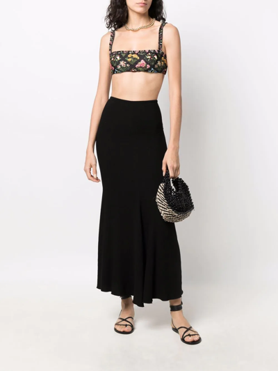 Shop Agua By Agua Bendita Floral-print Top In Black