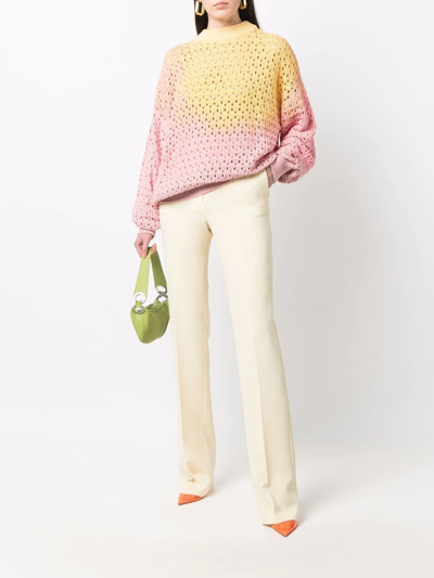 Attico Gradient-effect Oversized Jumper In Pink