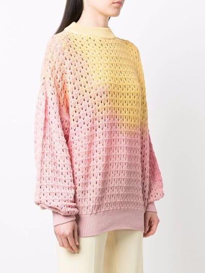 Attico Gradient-effect Oversized Jumper In Pink