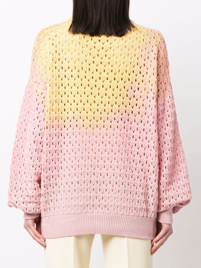 Attico Gradient-effect Oversized Jumper In Pink