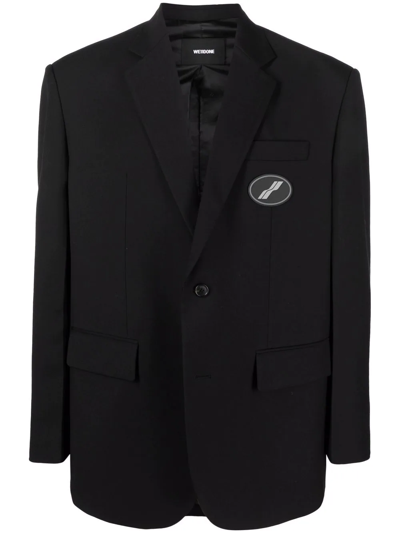 Shop We11 Done Logo-patch Blazer In Black