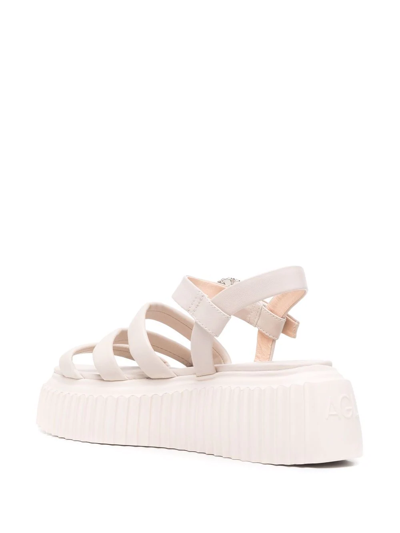 Shop Agl Attilio Giusti Leombruni Strap-design Platform Sandals In Neutrals