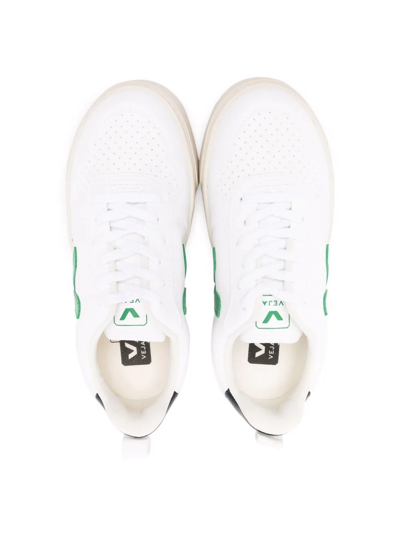 Shop Veja V-10 Lace-up Sneakers In White