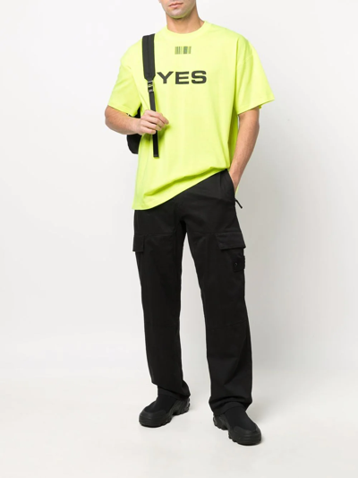 Shop Vtmnts Yes No T-shirt In Yellow