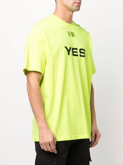 Shop Vtmnts Yes No T-shirt In Yellow
