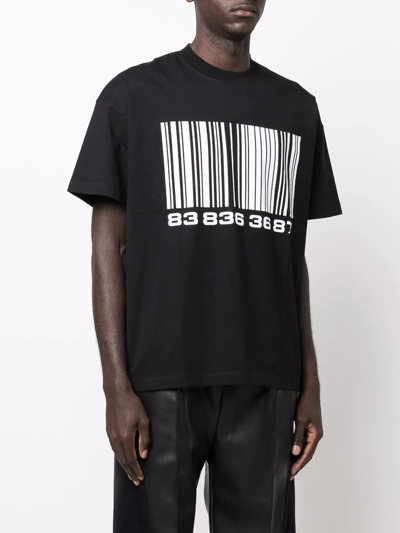 Shop Vtmnts Bar-code Print T-shirt In Black