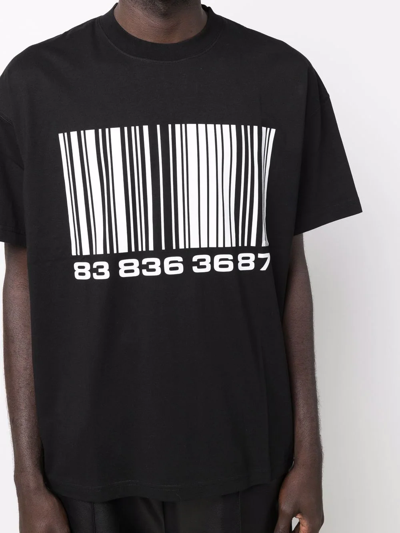 Shop Vtmnts Bar-code Print T-shirt In Black