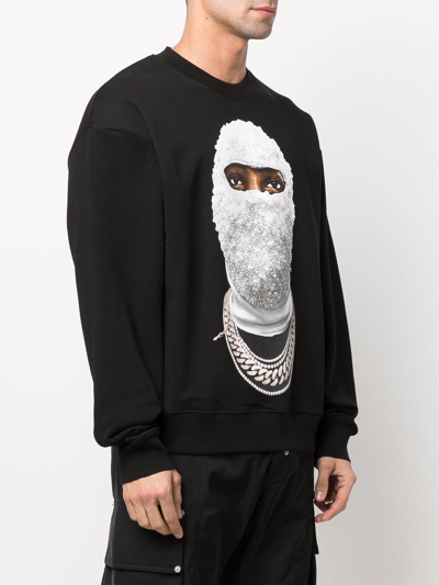 Ih Nom Uh Nit Graphic Print Crewneck Sweater With Long Sleeves In Black