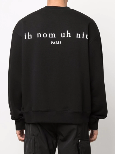 Ih Nom Uh Nit Graphic Print Crewneck Sweater With Long Sleeves In Black