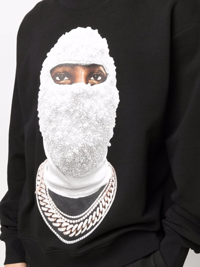 Ih Nom Uh Nit Graphic Print Crewneck Sweater With Long Sleeves In Black