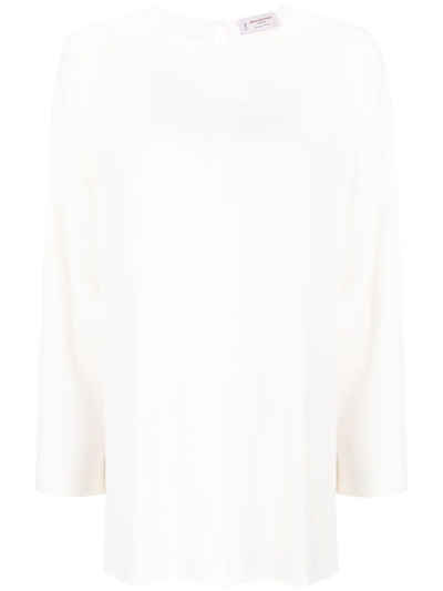 Shop Alberto Biani Draped-style Blouse In White