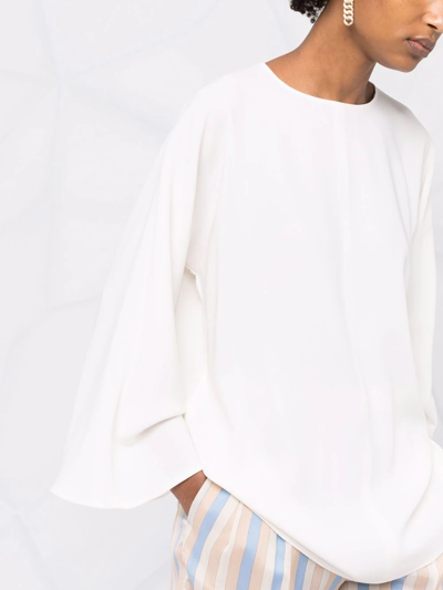 Shop Alberto Biani Draped-style Blouse In White