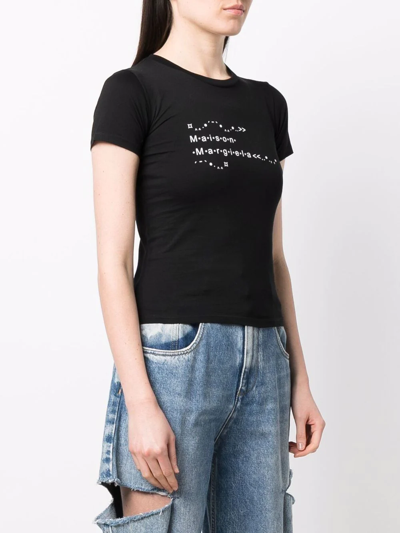 Shop Maison Margiela Logo-print Short-sleeved T-shirt In Black