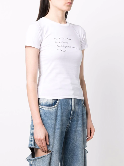 Shop Maison Margiela Logo-print Short-sleeved T-shirt In White