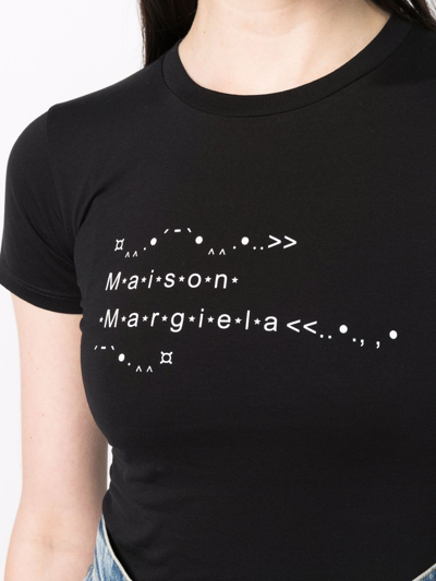 Shop Maison Margiela Logo-print Short-sleeved T-shirt In Black