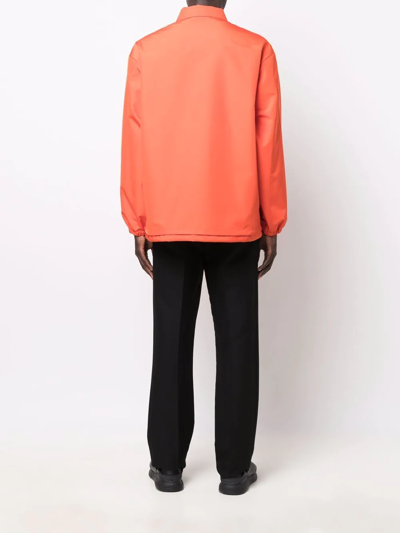 Shop Khrisjoy Drawstring-waist Shirt Jacket In Orange