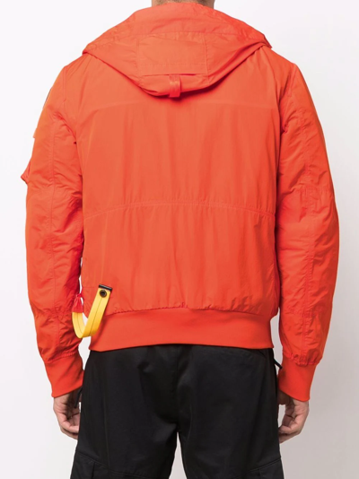 Shop Parajumpers Gobi Hooded Bomber Jacket In Orange