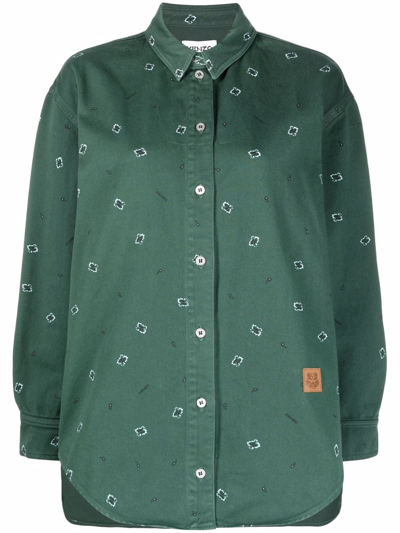 Shop Kenzo Paisley-print Shirt In Green