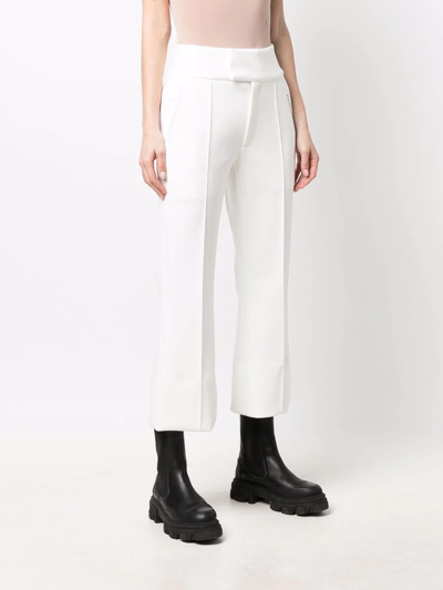 Shop Khrisjoy Cropped Kick-flare Trousers In White