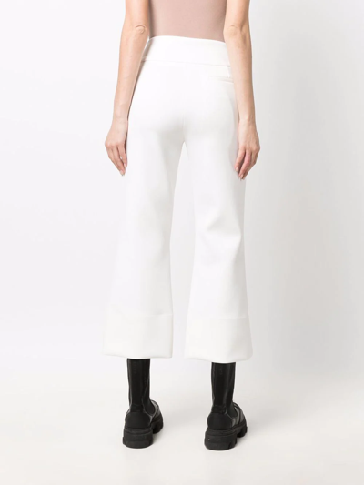 Shop Khrisjoy Cropped Kick-flare Trousers In White