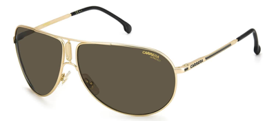 Shop Carrera Gipsy65 Brown Aviator Unisex Sunglasses Gipsy65 0aoz 64 In Brown,gold Tone