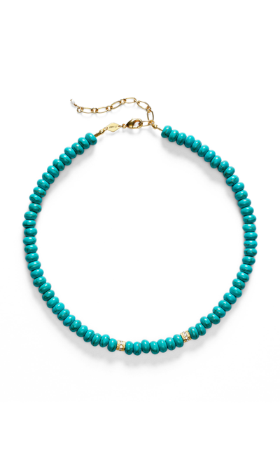 Shop Anni Lu Women's Pacifico 18k Gold-plated Brass Beaded Necklace In Blue