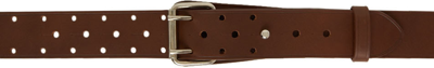 Shop Lemaire Brown Large Double Tongue Belt In 489 Chocolate