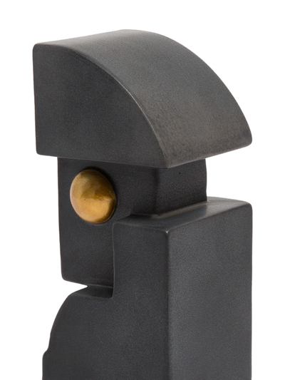 L'objet Cubisme Earthenware Bookend In Black