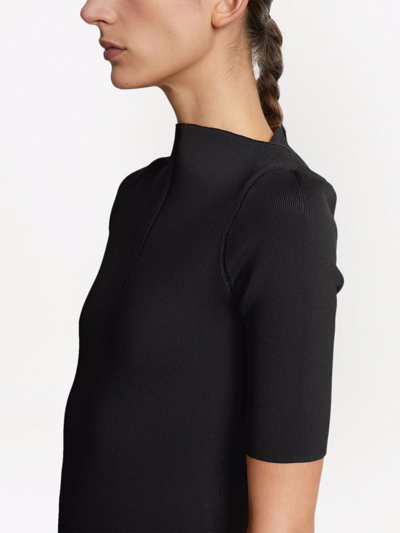 Shop Proenza Schouler Mock Neck Knitted Top In Black