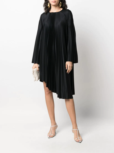 Fabiana Filippi Pleated Asymmetric Dress In Black
