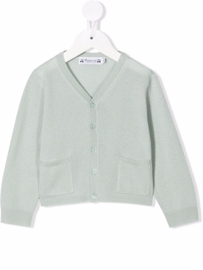 Shop Bonpoint Tahiel Knitted Cardigan In Green