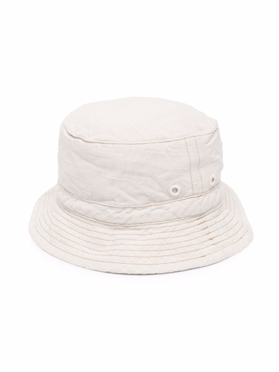 Shop Bonpoint Elasticated Bucket Hat In Neutrals