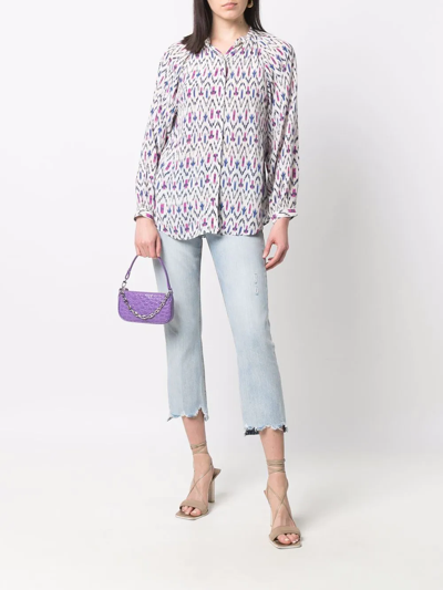 Isabel Marant Geometric Long-sleeve Blouse In Neutrals