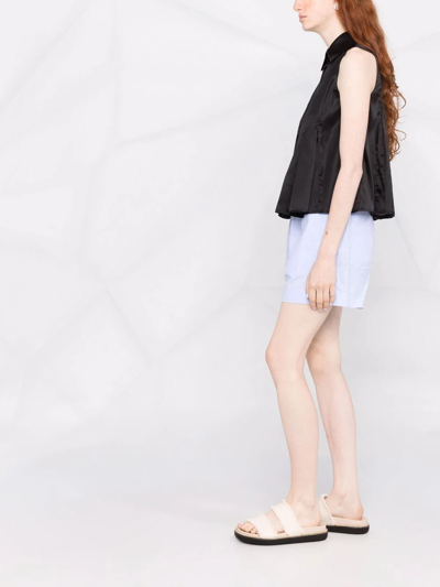 Max & Moi Sleeveless Silk Blouse In Black