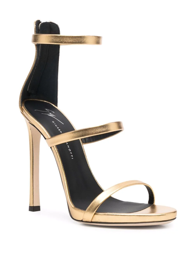 Shop Giuseppe Zanotti Metallic-effect Heeled Sandals In Gold