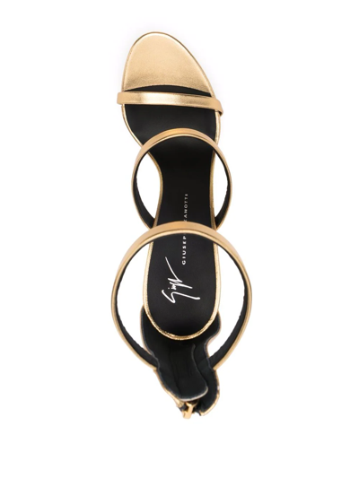 Shop Giuseppe Zanotti Metallic-effect Heeled Sandals In Gold