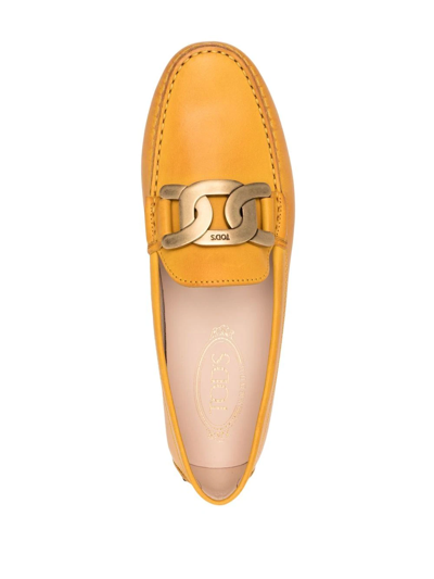 Shop Tod's Kate Gommino Driving Shoes In Yellow