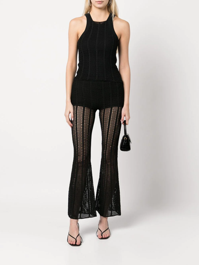 Dion Lee Crochet-knit Flared Trousers In Yellow