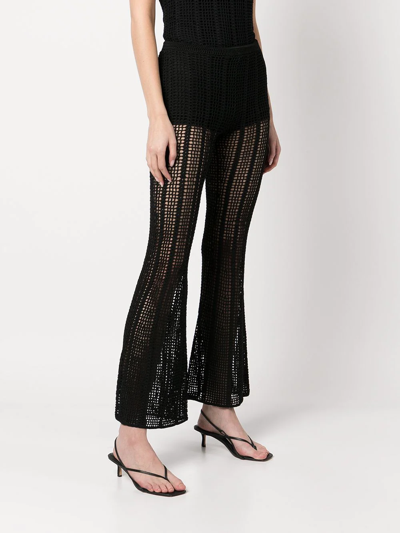 Dion Lee Crochet-knit Flared Trousers In Yellow