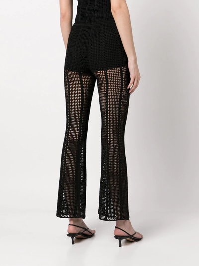 Dion Lee Crochet-knit Flared Trousers In Yellow