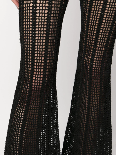 Dion Lee Crochet-knit Flared Trousers In Yellow